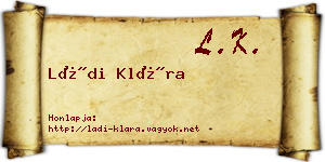 Ládi Klára névjegykártya