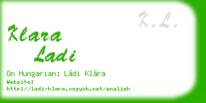 klara ladi business card